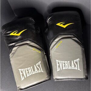 Everlast 14oz Black Gray Boxing Gloves w/ Evershield